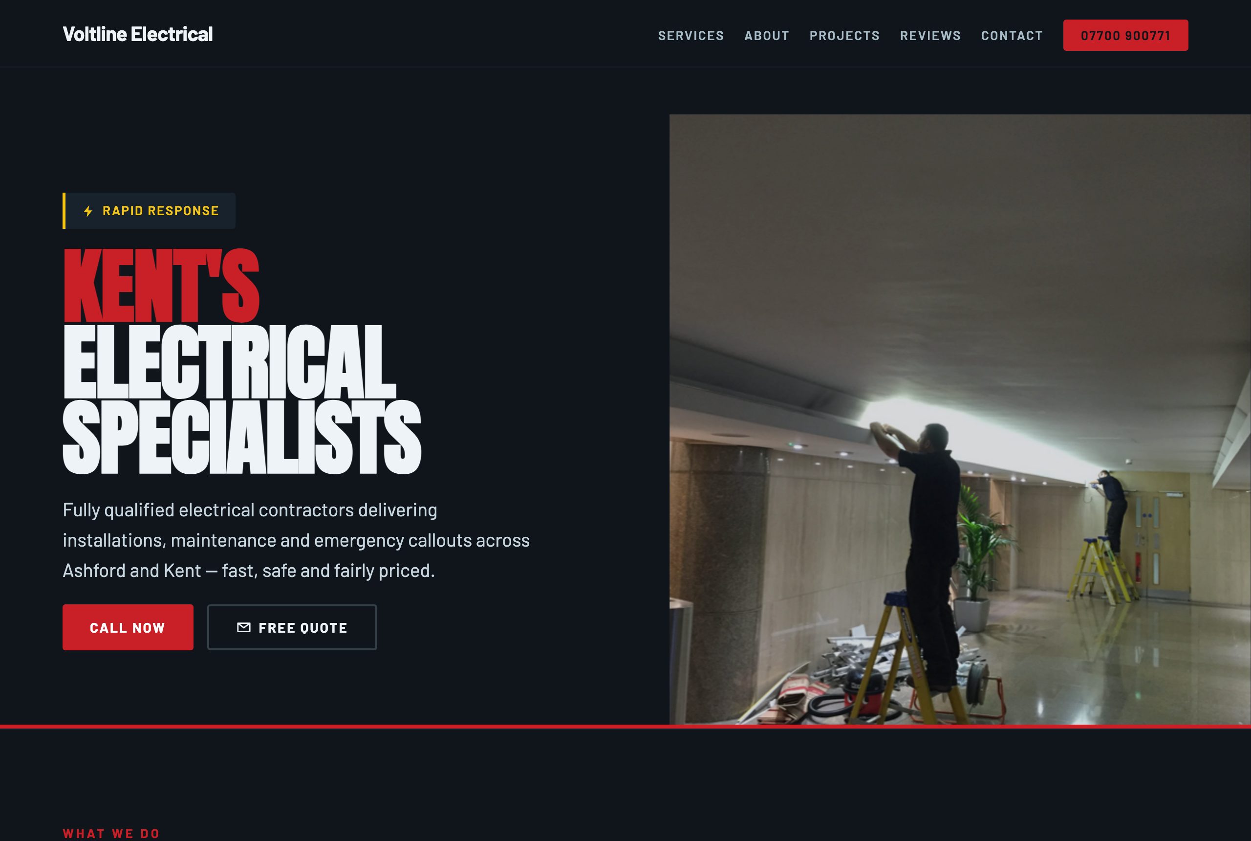 Modern redesign for an electrical contractor